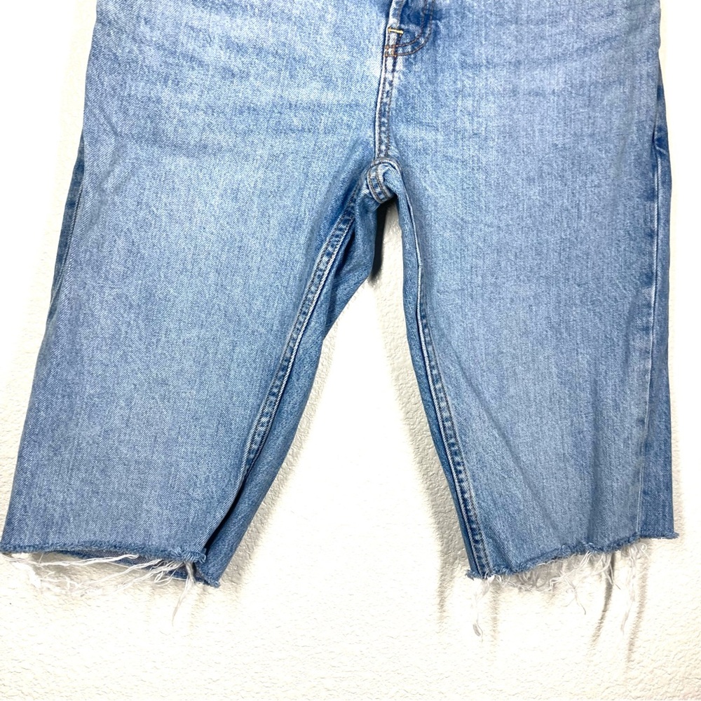 Everlane Women's O-S Boy Friend Cut Off Denim Shorts 27 Light Wash Button Fly - Picture 6 of 12